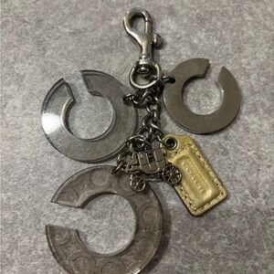 Coach C Logo and Carriage Charm Keychain